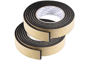 sourcing map Burlete Adhesivo EVA, Cinta Aislante Espuma de de Una Cara 30mm Ancho 5mm Grosor 2m Longitud, Burlete Puerta Burlete Ventana, Paquete de 2