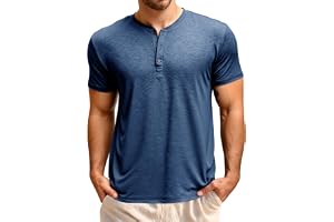 Runcati Herr T-shirt kortärmad Henley-skjorta sommar regular fit toppar män rund hals enfärgad basic skjorta casual t-shirt toppar med knappslå