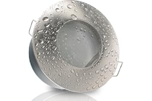 ‎TRENDLIGHTS24 trendlights24 Nautic IP65 Decken Einbauleuchten Bad rund - 1er Set 230V LED 5,0W Warmweiß - Edelstahl - Einbaustrahler für Feuchtraum & außen