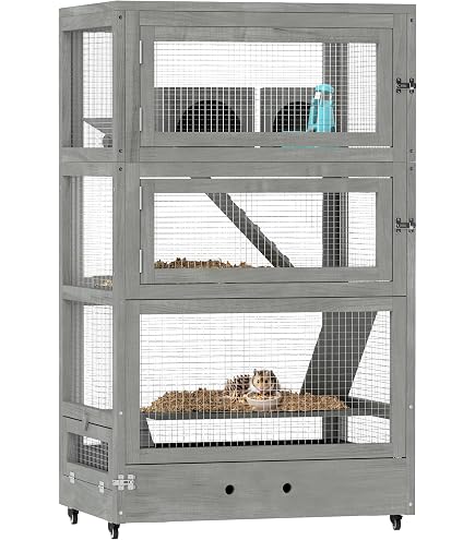 HABUTWAY Critter Nation Käfig – Großer Frettchen- & Chinchilla-Käfig Mit Rampen, Hängematte & Rollen