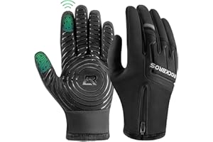 ‎ROCKBROS ROCKBROS Rękawice Rowerowe Damskie Męskie Zimowe Ciepłe Wiatroszczelne Antypoślizgowe do Jazdy na Rowerze Narciarstwa Turystyki Biegania MTB