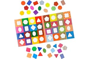 MK MAGNIKON MAGNIKON UD96 - Zuordnungsspiel Formen, Farben und Muster mit 32 Magneten, Magnetisches Sortierspiel, Tangram Spielzeug, Mosaik Steckspiel für Kinder, Montessori ab 3 Jahre