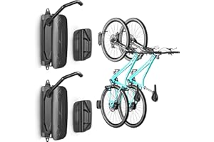 monTEK Swivel Bike Wall Mounts, 2-Pack Heavy Duty Bike Racks, Hold up to 30kg, Space-Saving Vertical Bicycle Storage for Garage, Wall-Mounted Hooks for MTB, Road & Hybrid Bikes