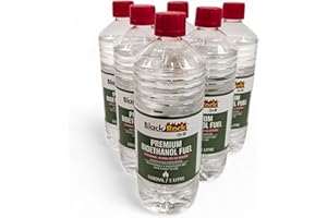 Black Rock Grill Bioethanol Fuel 6L, Premium Liquid Fuel for Fire Pits, Fireplaces, Spirit Burners & Alcohol Stoves, High Purity, Clean Burning, Eco-Friendly Ethanol for Indoor & Outdoor (6 Litres)