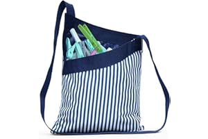 Flatro Clothes Peg Bags for Washing line Waterproof | Nylon Striped Pattern Large Peg Bag with Shoulder Strap for Ease of Use| Store up to 100 Pegs for Washing line