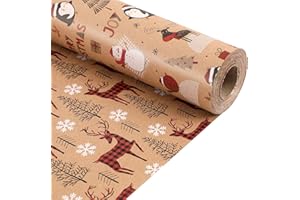 ONBAGLST Weihnachtliches Geschenkpapier - 43 x 15 m Geschenkpapierrolle für Geschenkboxen und Weihnachtsdekoration