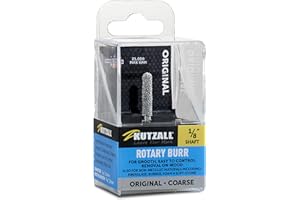Kutzall Original Ball Nose Rotary Burr, 1⁄8" Shaft, Coarse - Woodworking Attachment for Dremel, Foredom, DeWalt, Milwaukee. Abrasive Tungsten Carbide, 1⁄8" (3.1mm) Dia. X 7⁄8" (22.2mm) Length, BN-18-E