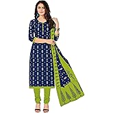 Miraan Women's Cotton Printed Readymade Salwar Suit Large Multicolour
