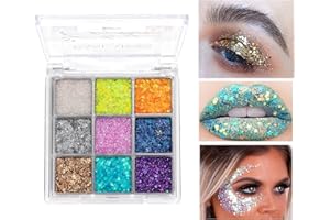 SOMGKINE 9 kolorów cieni do powiek, paleta cieni do powiek, błyszczące, ultra pigmentowe, błyszczące, błyszczące, błyszczące, błyszczące, matowe, brokatowe, trwałe, wodoodporne (01)