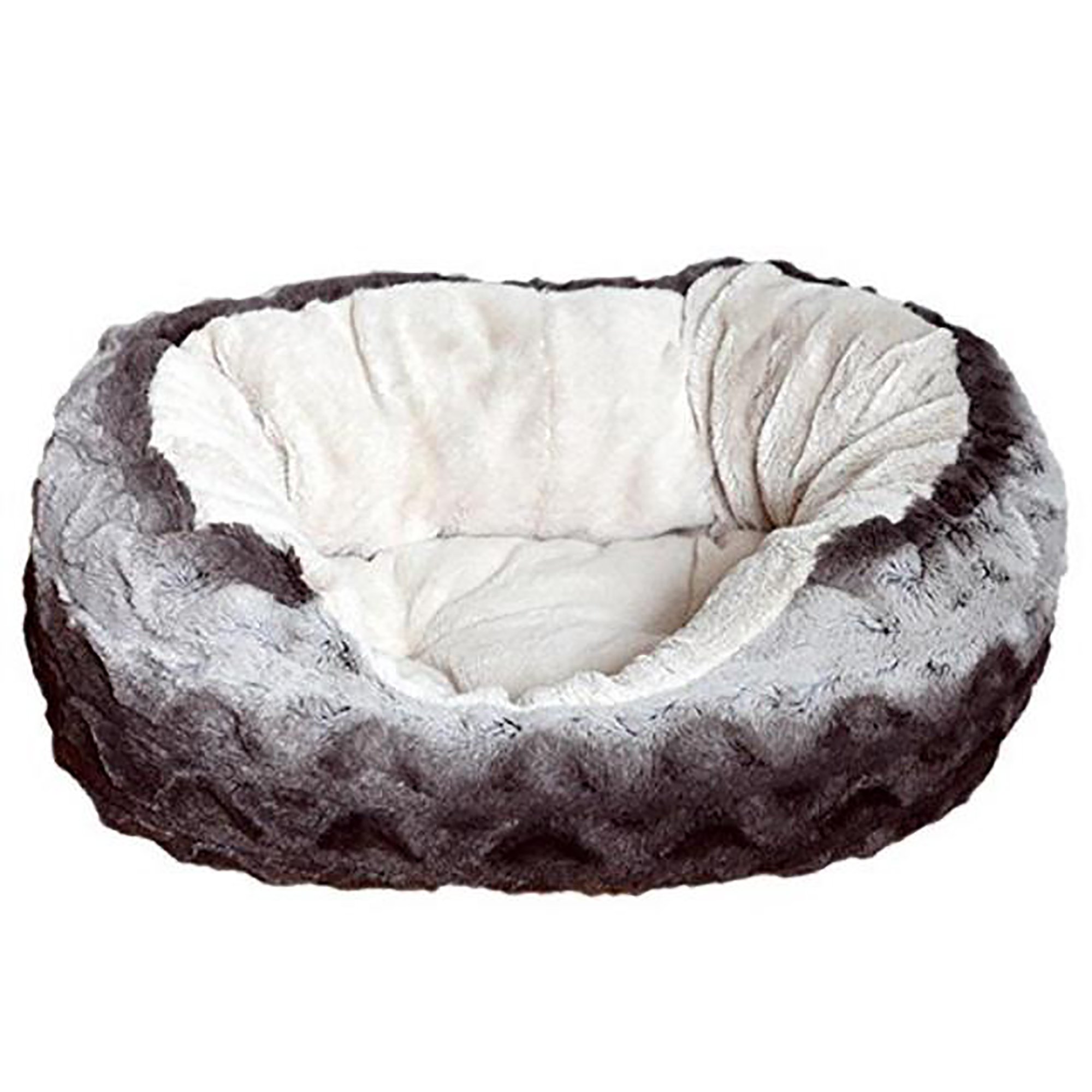 Rosewood 40 Winks Snuggle Plush Pet Bed, 15inch, Grey/Cream Dog