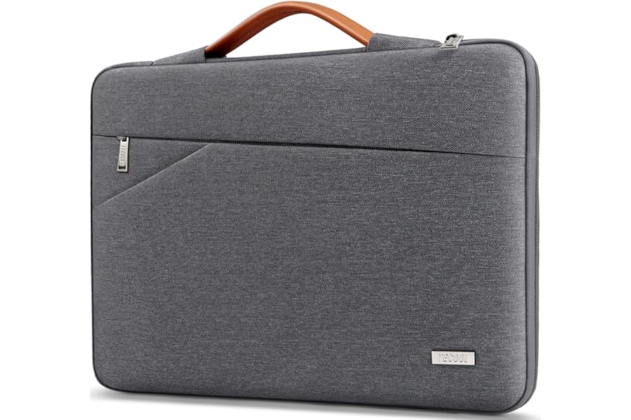 TECOOL 15.6 Inch Laptop Sleeve Protective Case for 15-15.6 Inch Lenovo Thinkpad Ideapad Acer ASUS Dell HP Notebook Chromebook, Waterproof Computer Case Bag with Handle and Pockets, Dark Grey