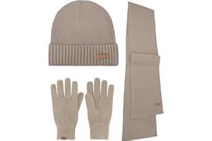 ‎NORMANI normani Elegantes Winterset aus Merinowolle bestehend aus Mütze, Schal und Handschuhe für Herren und Damen