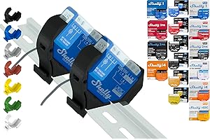 SHELLY HUTSCHIENENHALTER PW3D Shelly Mini - Soporte para carriles para 18 shellys: 1 Gen3,1PM Gen3,2PM Gen3,i4 Gen3,Plus 1,Plus 1PM,Plus 2PM,Plus i4,Plus 0-10V Dimmer,Wave 1,Wave 1PM,Wave 2PM, Wave Shutter,Wave i4 (2 x Black