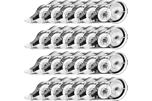 Yoosso 24 Piezas Cintas Correctoras, 12m x 5 mm Mini Cinta Correctora Correction Tape con Capuchón Protector para Material Escolar Oficina Hogar Niños Estudiantes Adultos (Negro)