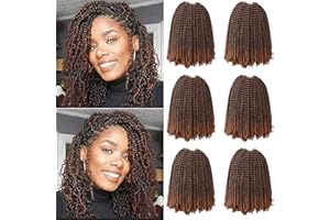 Xtrend Ombre 8 Pouces 6 Packs Afro Ombre Printemps Twist Cheveux, Synthèse Passion Kanekalon pour Femmes Noires Afro Kinky Curly Twist Crochet Tressage Extensions De Cheveux T30#