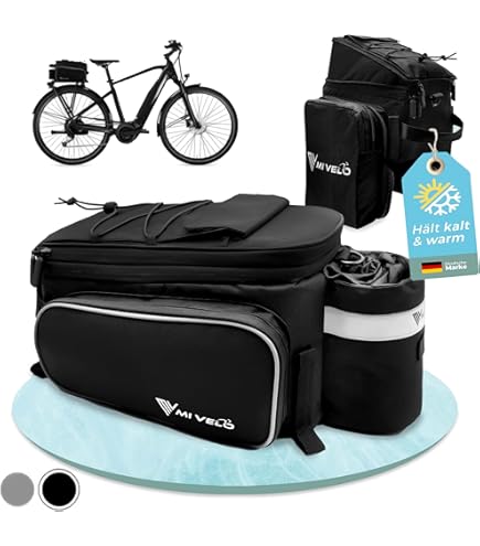 MIVELO 3-in-1 bagagedragertas, schoudertas, fietstas voor bagagedrager, 9 liter, waterdicht en reflecterend, fietstas, draagtas en schoudertas (volledig reflecterend