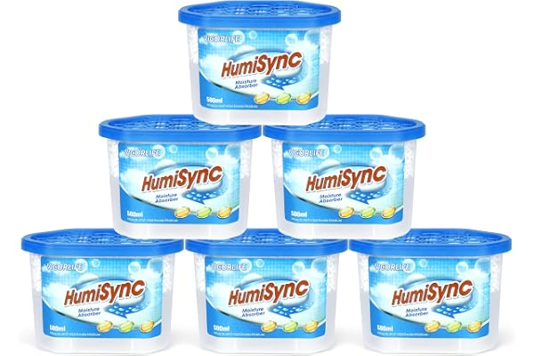 Dehumidifier, Moisture Absorber 500ml, Pack of 6 Humidity Boxes Attract Extra Moisture From Your Bathroom, Closet, Kitchen, Dehumidifier for Wardrobe (Odorless)
