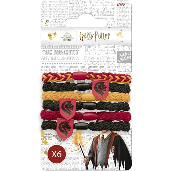 Harry Potter Haargummi-Set (6 Stück) – Slytherin Haus-Farben – Offizielles Hogwarts Frisierzubehör