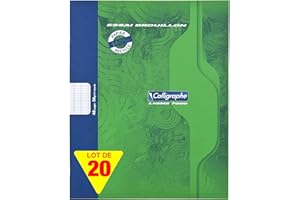 Calligraphe 2148C - Un paquet de 20 cahiers de brouillon (gamme 7000 de Clairefontaine) 48 pages 17x22 cm 56g grands carreaux 100% recyclé