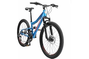 BIKESTAR MTB Mountain Bike Sospensione Completa per Bambini 8 Anni | Bicicletta 24 Pollici 21 velocità Shimano, Freni a Disco