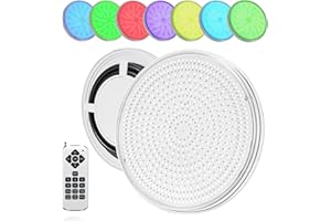 AHJ éclairage Led Piscine, Lumière de Piscine Plane, RGB 36W Lampe de Piscine, LED Pour Piscine, P68 étanche Multicolore LED Piscine avec télécommande, Projecteur 12V AC/DC