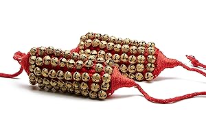 eSplanade Dance Ghungroo (50 + 50) Ghungroo rojo de 5 líneas con almohadillas de cojín | Campana, almohadilla roja de 5 líneas Ghungru almohadilla roja Ghungroo 5 líneas, 5 Line, Latón