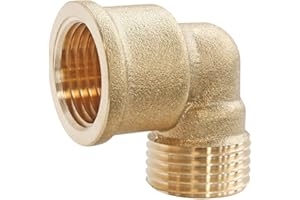 SOMATHERM FOR YOU, Coude laiton 90° Mâle-Femelle 26/34 à visser - Raccord plomberie pour eau chaude/froide - Étanchéité sur filet ou joint plat - Compatible tous raccords laiton