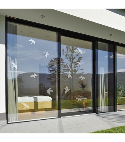 Stickers Fenêtre Anti-Collision Oiseaux (16 Pièces) - Décoratifs Et Préventifs, PVC, Adhésif Électrostatique
