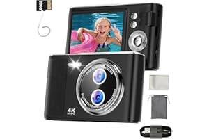 IHOXTX 32GB Camara de Fotos Digital Portátil: 48MP Cámara Digital Compacta para Vlogging con Pantalla 4K de 2,8", 16X Zoom Auto Focus Recargable Camaras Fotografica para Niño Principiante