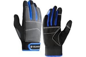 Velway Bezpieczne Rękawice Robocze Dla Mężczyzn i Kobiet - Do Ekranu Dotykowego, Mechaników, Ogrodnictwa, Budownictwa - Antypoślizgowe, Niebieskie, XL