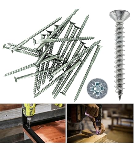 5mm X 50mm Hardened Steel Yellow Passivated Pozi Countersunk Chipboard Screws (Per 200 - Foto 3