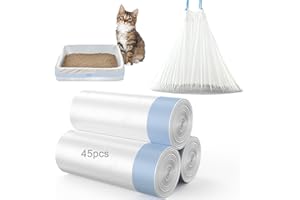 LARESAR PETS Sacchetti per lettiera (sacchetti per rifiuti di animali domestici per lettiere per gatti e lettiere per gatti autopulenti o sacchetti per rifiuti normali) 45 pezzi