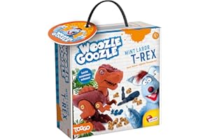 LISCIANIGIOCHI LISCIANI - WOOZLE GOOZLE - T-Rex Dinozaur - Gra budowlana dla dzieci od 6 lat - Zabawka dinozaura do montażu - porusza się przez koła pod nogami
