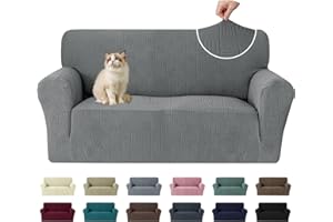 Ystyle Housse de Canapé 2 Places(139-175cm) avec Accoudoirs, Universelle Couvre Canapé Extensible, Sofa Cover Lavable Antidérapante, Housses Meubles Protection pour Chiens et Chats, Gris Clair