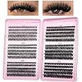 Cluster Eyelash Extensions 570pcs D Curl Thick Volume Lashes Individual Cluster Natural Looking 8-16MM Fluffy Russian Eyelashes Extensions Wispy Lash Clusters for DIY at Home(30+40+50+60+80+100)