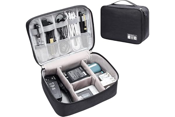 SaleOn Cable Organizer Case Bag Electronics Accessories Travel Gadget & Hard Disk Bag Water-Resistant Portable Storage, Sleek Black (6-Month Warranty)