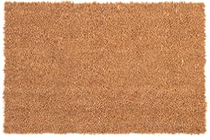 Flatro Coir Outdoor Door Mat | 60 X 40cm Coconut Coir Welcome Mat | Entrance Doormat with Non-Slip Rubber Backing for Trapping Dirt, Mud, & Moisture (Plain, Pack of 1)