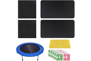 10st Självhäftande Trampolin Lagning Lapp Kit, 2 Fyrkant & 2 Rektangel Trampolinmatta Reparera Rivor eller Hål Plåster med Skrapa & Våta/Torra Våtservetter för De Flesta Utomhustyger