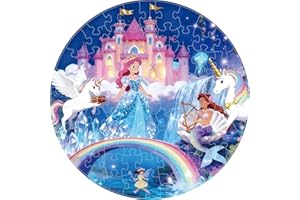 BETYBOPT Einhorn Meerjungfrauen Bodenpuzzle,80PCS Große Einhorn Prinzessin Boden Puzzle für Kinder 3-8Jahren,Jumbo Princess Castle Puzzle Lernspielzeug Puzzle Geburtstags- und Weihnachts Geschenk für Kinder