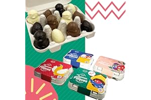 CHOCODIC COFFRET BOITE OEUFS EN CHOCOLAT - CHOCOLAT DE PAQUES - GOURMANDISES DE PAQUES - 12 OEUFS EN CHOCOLAT