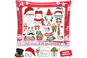 RONGZUBAT Christmas Photo Booth Frame with 38pcs Photo Booth Props Selfie Picture Frame, Inflatable Photo Booth Selfie Frame,Giant Inflatable Party for Christmas Party Game Accessories Supplies