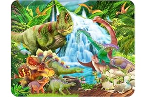 Magnet 3D LiveLife - Montagne des Dinosaures de Deluxebase. Aimant lenticulaire Puissant pour frigo 3D. Magnet décoratif Enfants & Adultes avec Illustrations Licence Artiste renommé Michael Searle