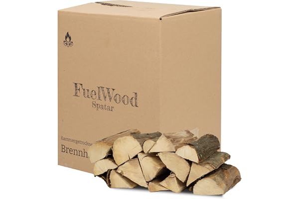 FuelWood Spatar Bois de Chauffage en Charme de qualité supérieure – Séché au Four, bûches de 25 cm, Moins de 15% d'humidité – Idéal pour poêles, cheminées, barbecues et Feux de Camp (25 litres)