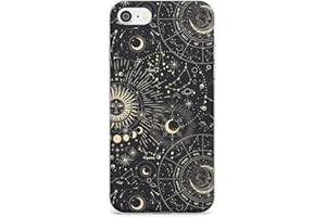 CASE WAREHOUSE Suns & Zodiac Charts Astrological Slim Phone Case for iPhone 7/8 / SE TPU Protective Light Strong Cover with Zodiac Vintage Stars Space Moons