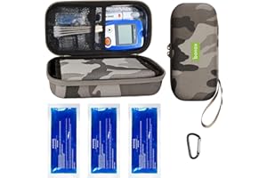‎KOVOQ Kovoq Diabetes Insulin Kühltasche mit 3 Kühlakku,Kühltasche für Medikamente mit Zusätzliche Wärmedämmschicht mehr 8 Stunden,Diabetiker Muster Tasche für Unterweg Reise Urlaub gut und lange gekühlt