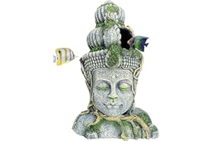 Hamiledyi - Estatua de Buda para acuario, diseño de pez de resina, para decoración de pecera grande