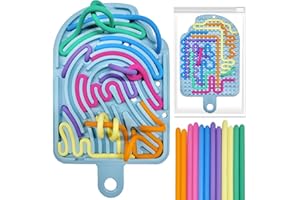 Bambebe Tavoletta Sensoriale in Silicone Doppia Faccia con 12 Fili e Borsa, Fidget Toy Antistress per Bambini 3+ e Adulti, Gioco Sensoriale per Autismo, ADHD, Ansia e Stress da Viaggio