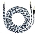 Linsoul Tripowin GranVia Upgraded OFC High Purity Headphone Audio Replacement Cable, Dual 3.5mm Connector to Headphone Cable for HE4XX/HE-400i/HE400se (Dual 3.5mm, 2m length, Blue, 3.5mm Plug)