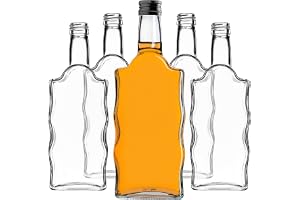 KADAX Glasflaskor 500 ml, 10 stycken, tomma flaskor med skruvlock, små likörflaskor för fyllning, vinflaskor av glas, dekorat
