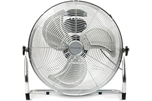 Grunkel - Ventilateur industriel de sol de 100 W et 45 cm de diamètre - MET-H18 industriel - Avec 3 vitesses différentes et angle d'inclinaison réglable